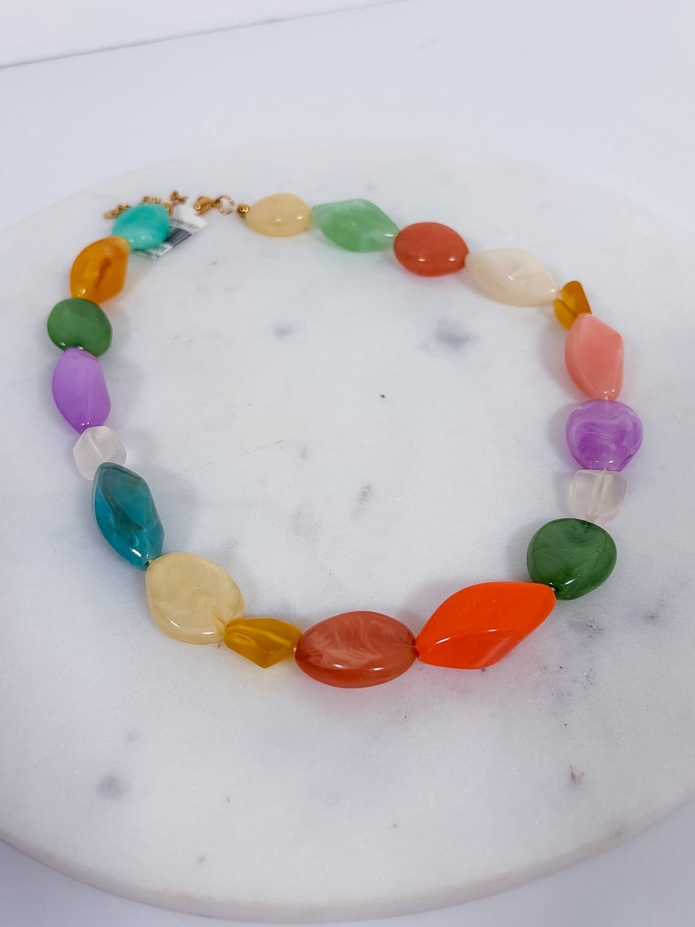 Irregular Chunky Resin Beads Necklace