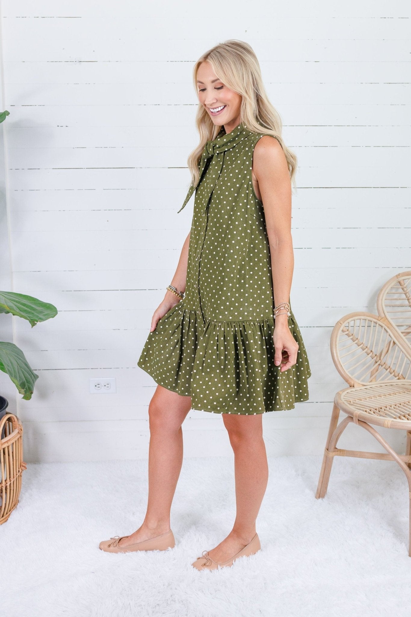 Isla Olive Dotty Mini Dress