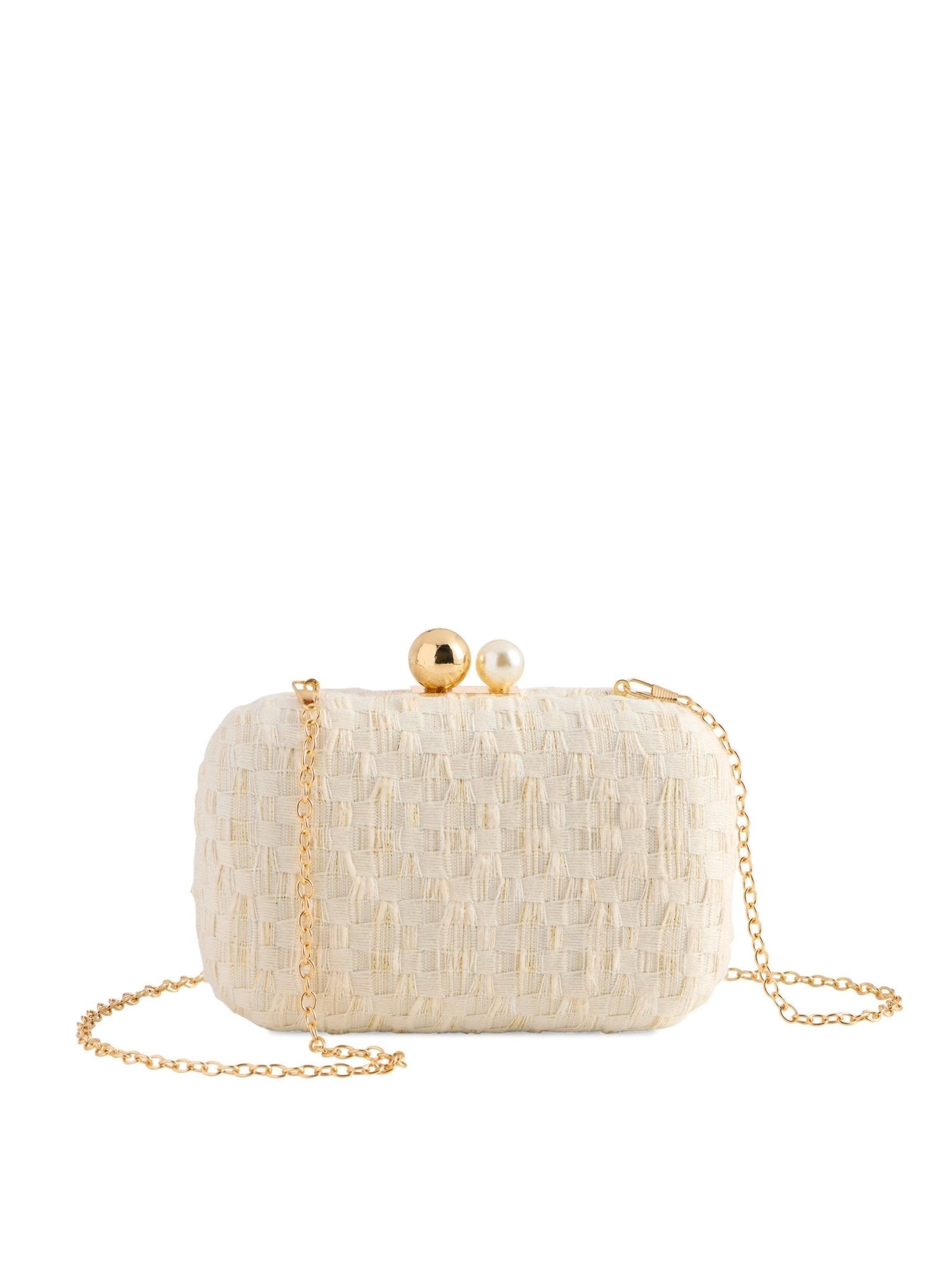 Ivory Veil Minaudiere Handbag - A4 Accessories - Handbags - Clover + Bee
