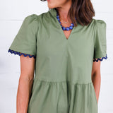 Ivy Olive + Navy Ric Rac Maxi Dress Mary Square