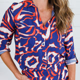 Jackson Navy + Orange Button Top Spin USA