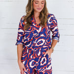 Jackson Navy + Orange Button Top Spin USA