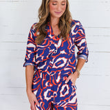 Jackson Navy + Orange Button Top Spin USA