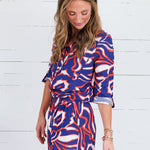 Jackson Navy + Orange Button Top Spin USA