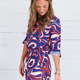 Jackson Navy + Orange Button Top Spin USA