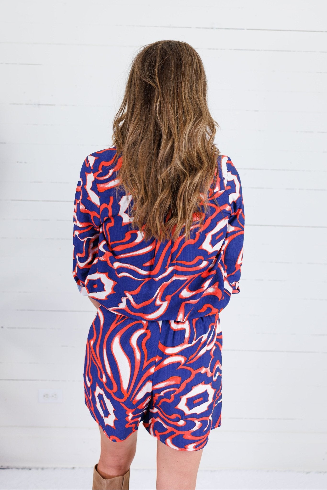 Jackson Navy + Orange Button Top Spin USA