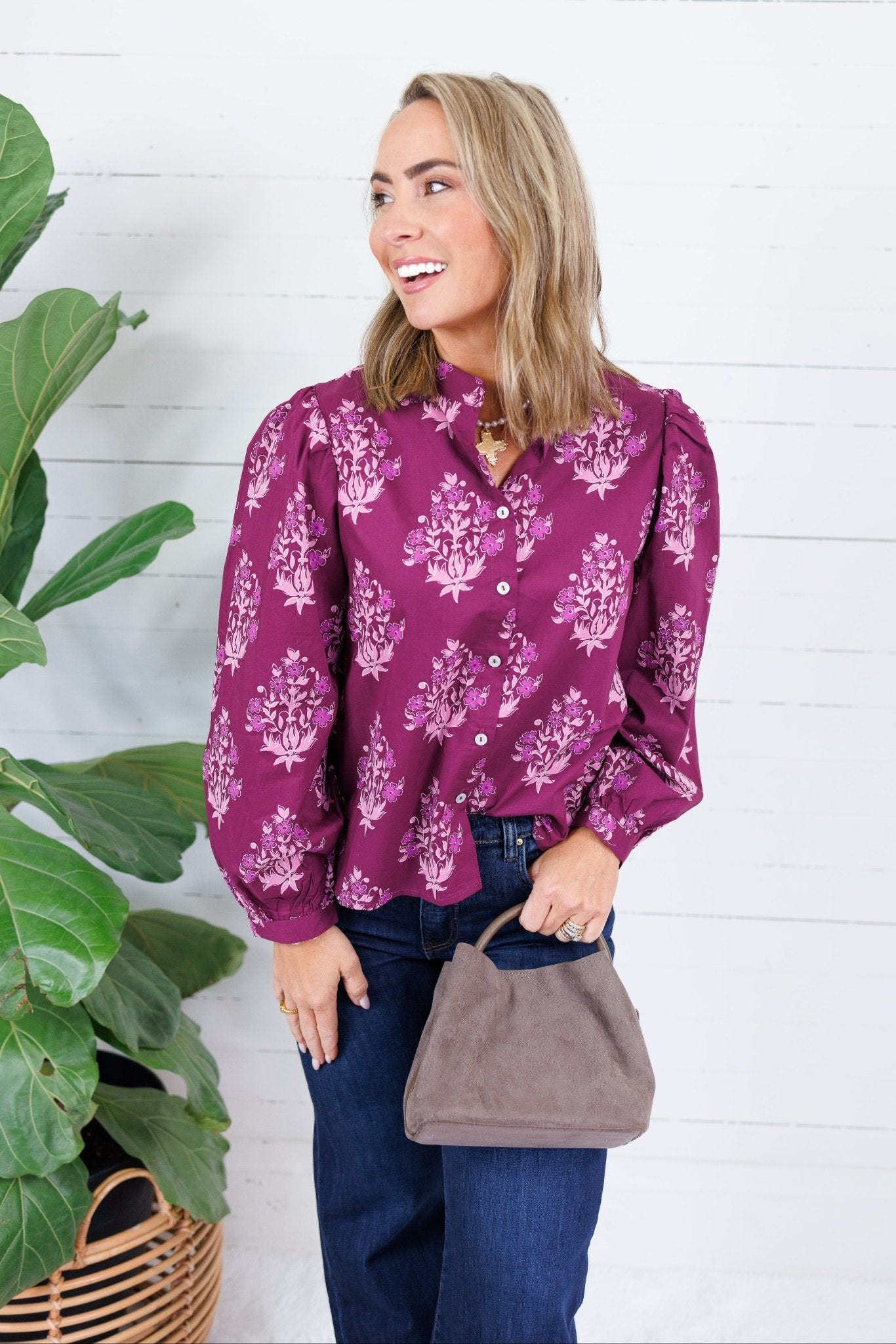 Jackson Purple Floral Top LA Society