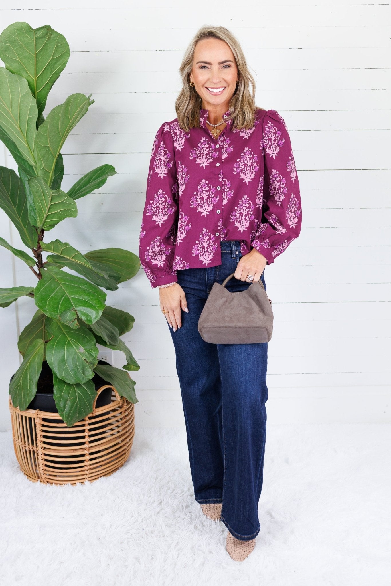 Jackson Purple Floral Top LA Society
