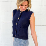 Jane Marine Blue Sweater Vest Be Cool 