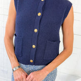 Jane Marine Blue Sweater Vest Be Cool 