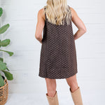 Janell Espresso Dotted Mini Dress Mustard Seed