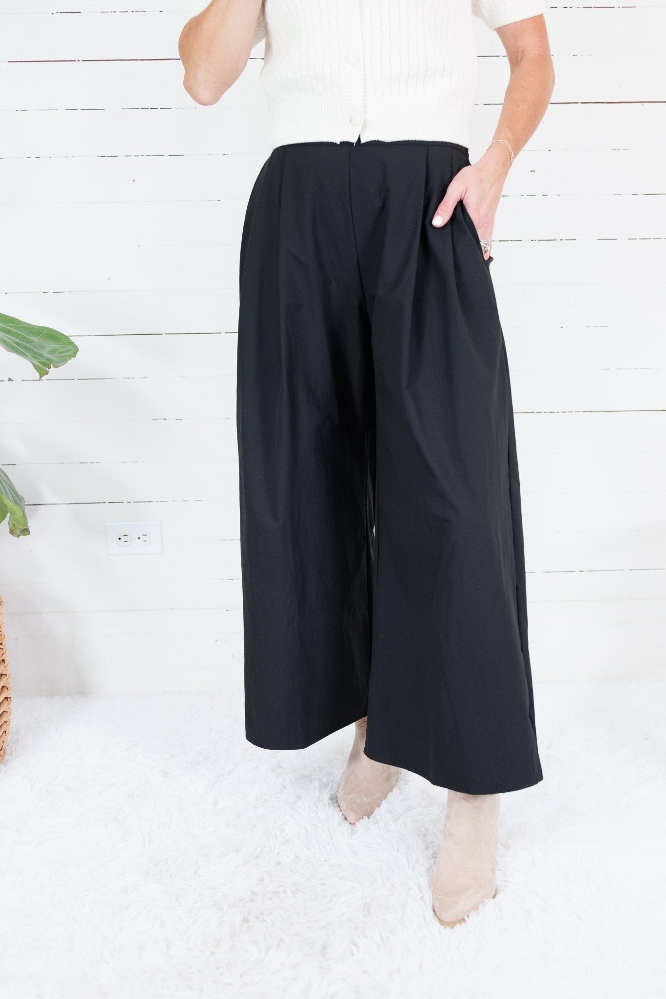 Jasmine Black Wide Leg Pant Brad & Rena