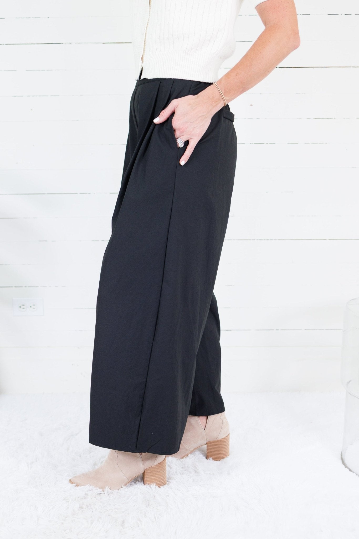 Jasmine Black Wide Leg Pant Brad & Rena