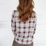 Jeanne Brown + Blue Plaid Top Skies are Blue