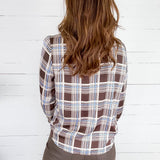 Jeanne Brown + Blue Plaid Top Skies are Blue