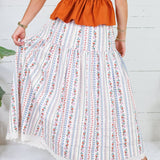 Jeanne Ivory French Floral Maxi Skirt