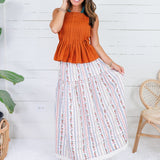 Jeanne Ivory French Floral Maxi Skirt