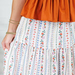 Jeanne Ivory French Floral Maxi Skirt