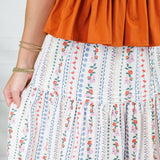 Jeanne Ivory French Floral Maxi Skirt