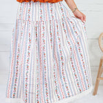 Jeanne Ivory French Floral Maxi Skirt