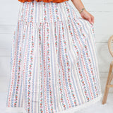 Jeanne Ivory French Floral Maxi Skirt