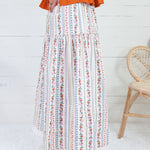 Jeanne Ivory French Floral Maxi Skirt