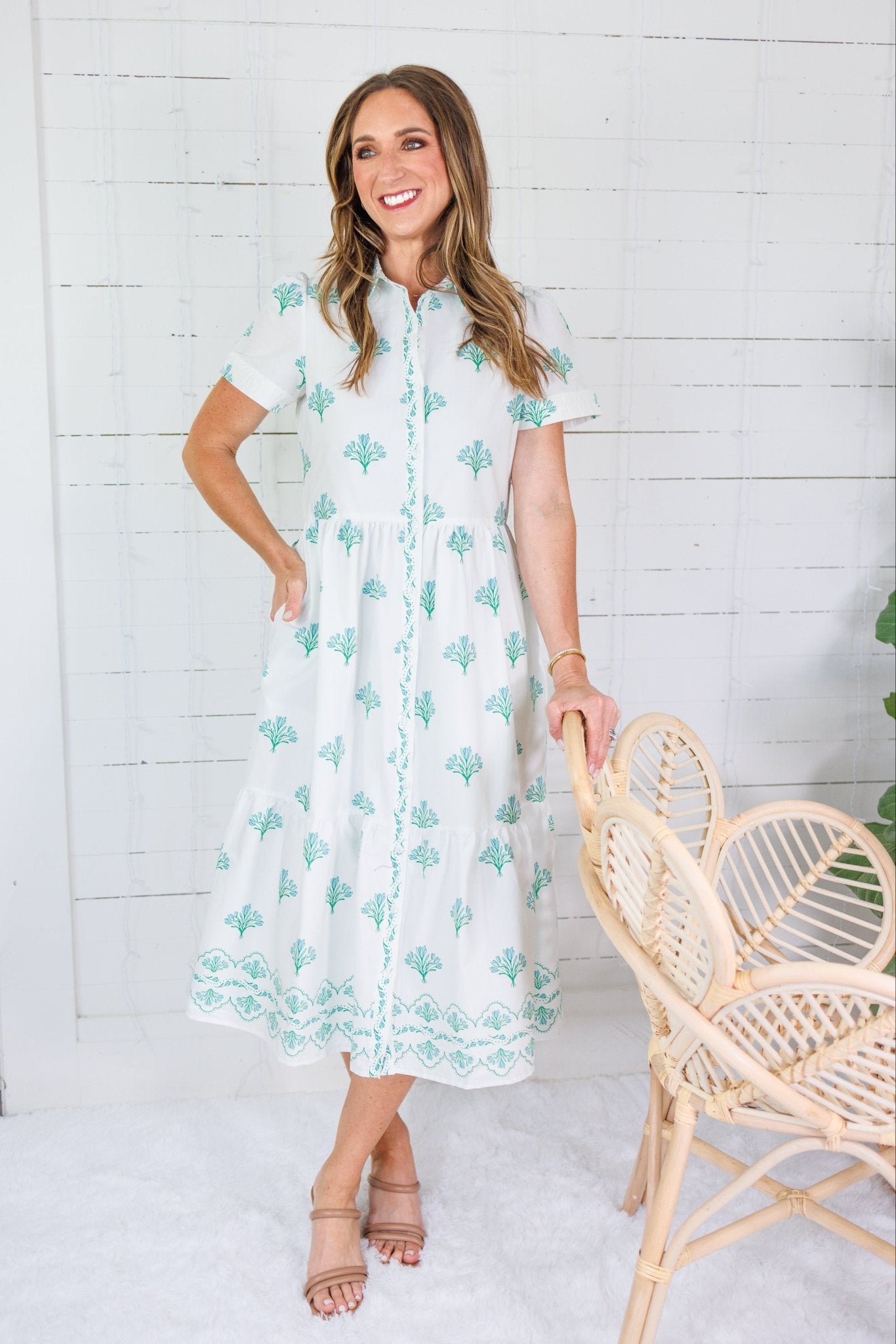 Jema Blue Bell Blooms Midi Dress Mary Square