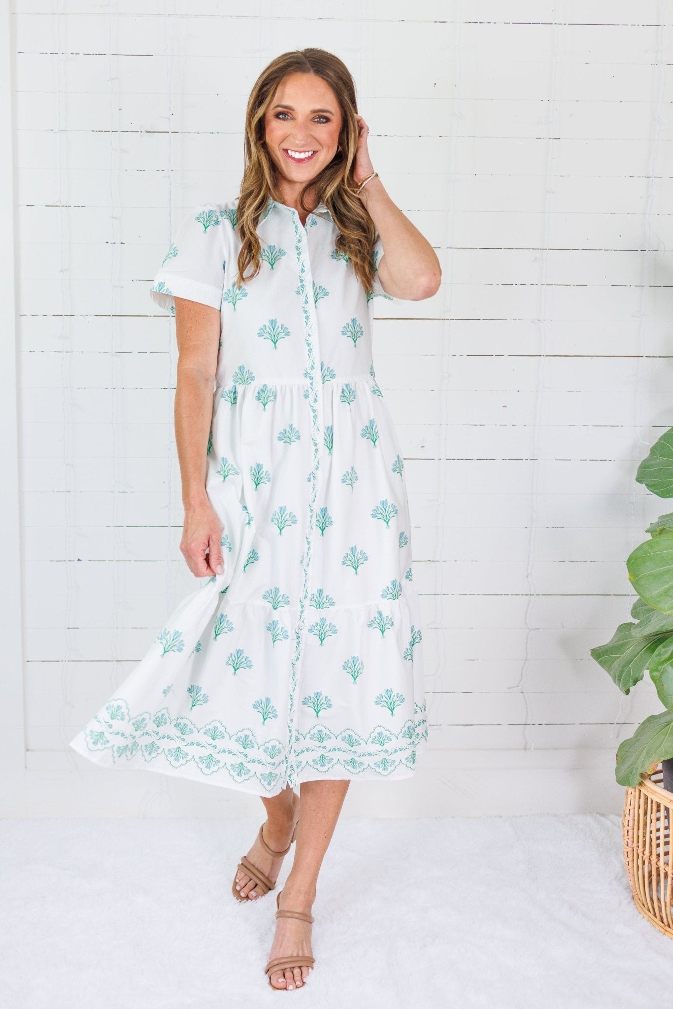 Jema Blue Bell Blooms Midi Dress Mary Square
