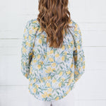 Jenkins Lemon + Floral Lace Trimmed Top FATE