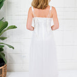 Jenna Off White Pleated Bodice Maxi Dress