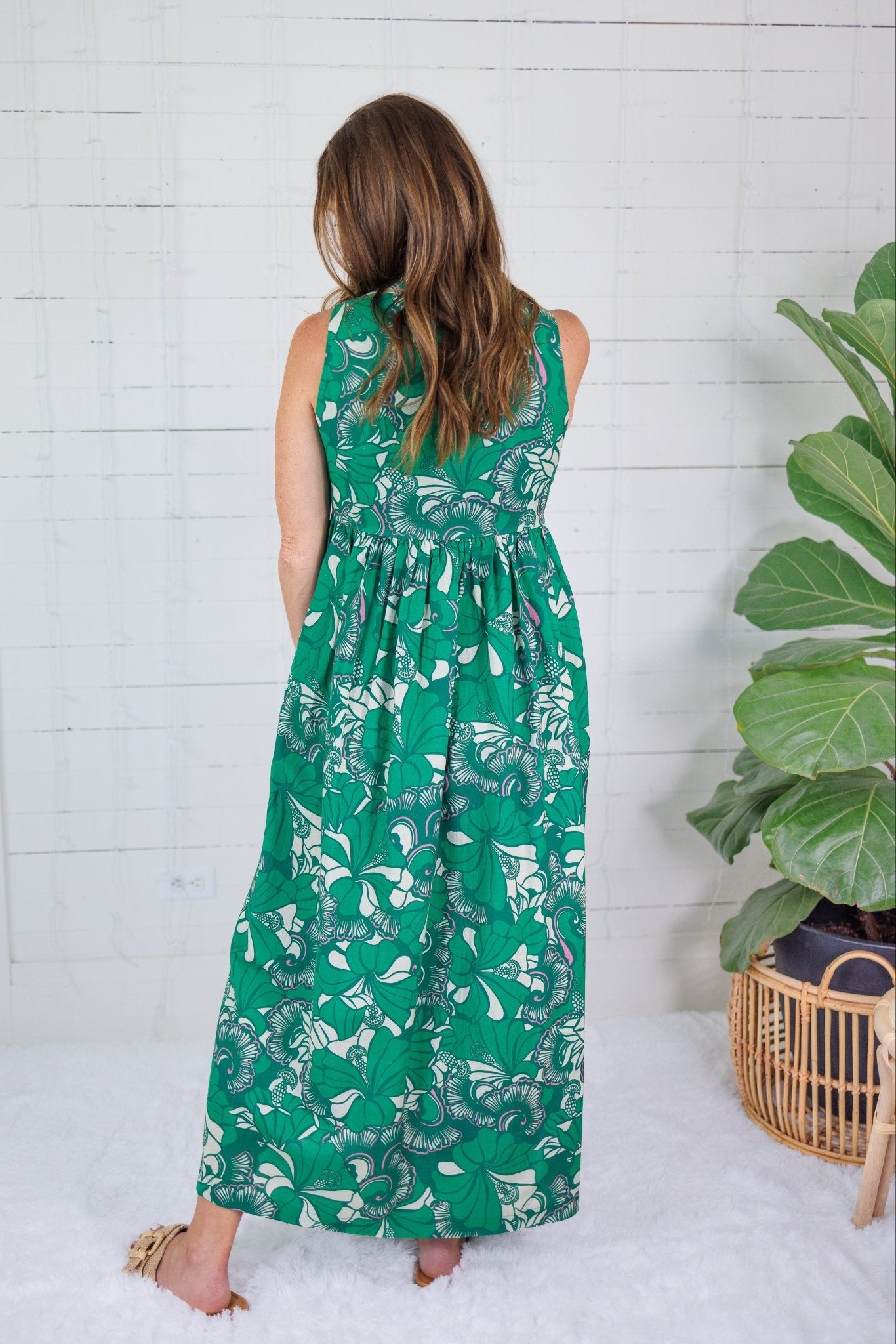 Jenny Emerald Linen Maxi Dress Briton Court 