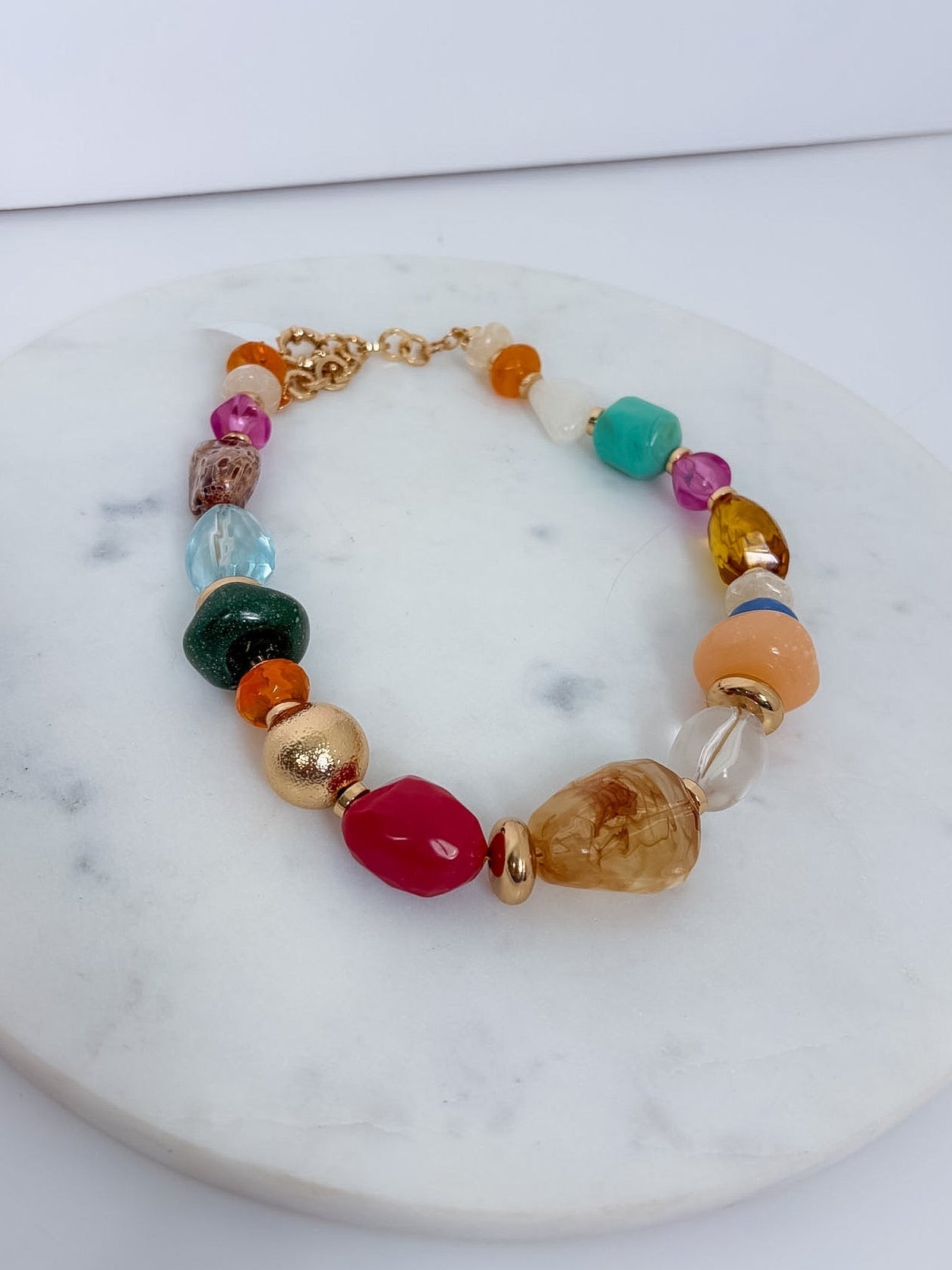 Jerome Multi + Gold Beaded Necklace Golden Stella