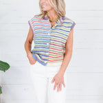 Jessi Multi Stripes Sleeveless Cardigan Wishlist