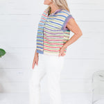 Jessi Multi Stripes Sleeveless Cardigan Wishlist