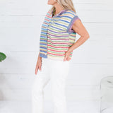 Jessi Multi Stripes Sleeveless Cardigan Wishlist