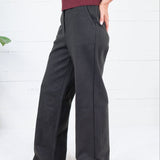 Jet Black Trouser Pants Elle Grey