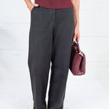 Jet Black Trouser Pants Elle Grey