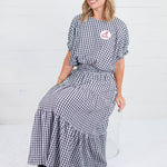 Jillian Black Gingham Bubble Top Entro