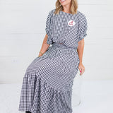 Jillian Black Gingham Bubble Top Entro
