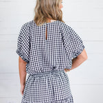 Jillian Black Gingham Bubble Top Entro