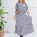 Jillian Black Gingham Bubble Top Entro