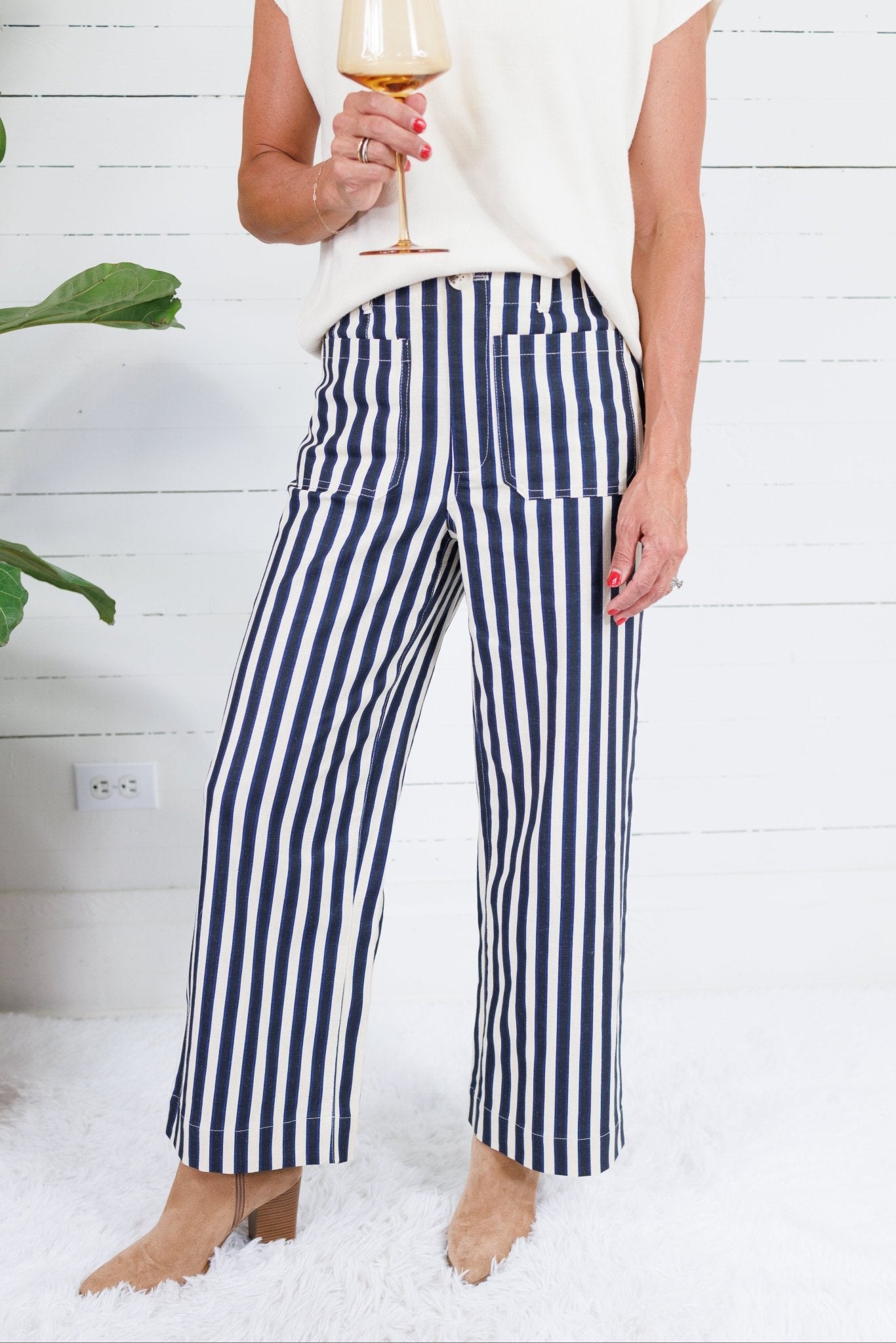 Johnny Navy Stripe Pants Lucy Paris