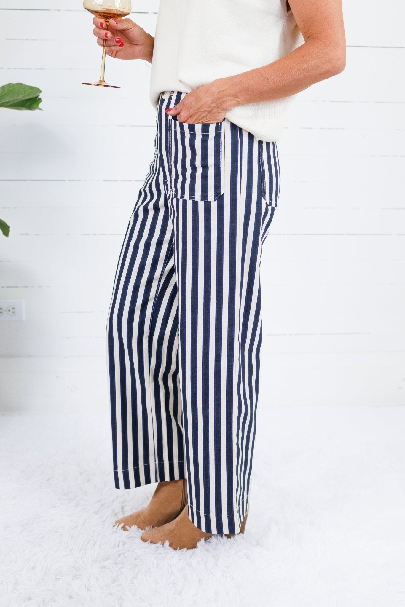 Johnny Navy Stripe Pants Lucy Paris