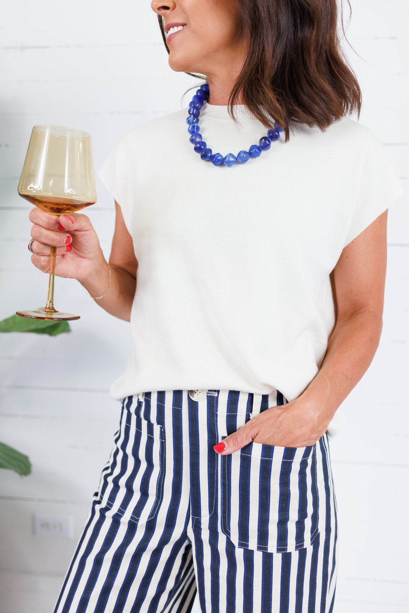 Johnny Navy Stripe Pants Lucy Paris