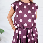 Johnny Plum Pleated Dotty Midi Skirt Glam