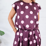 Johnny Plum Pleated Dotty Midi Skirt Glam