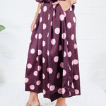 Johnny Plum Pleated Dotty Midi Skirt Glam