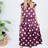 Johnny Plum Pleated Dotty Midi Skirt Glam