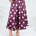 Johnny Plum Pleated Dotty Midi Skirt Glam