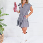 Jolie Black Micro Check Mini Dress Elan